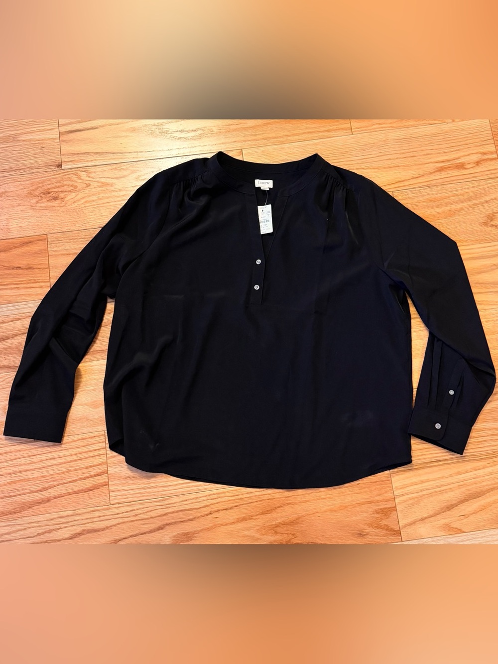 J. Crew Black Long-Sleeve Blouse